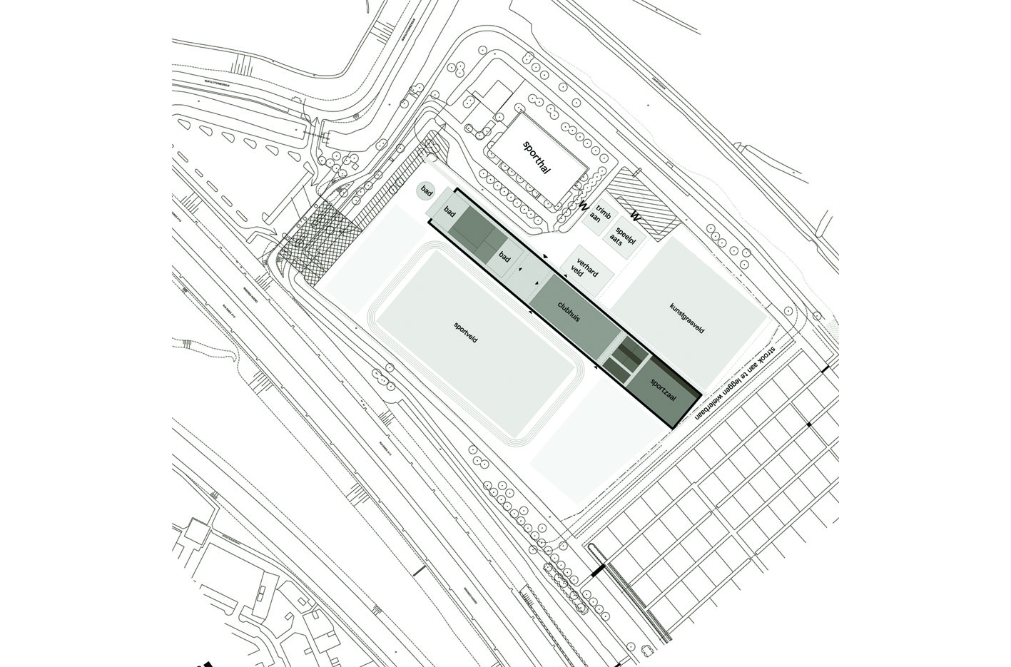 Atelier PUUUR Ronald mc Donald Centre Only Friends plattegrond Amsterdam Noord BNA Jonge Architectenprijsvraag 2005