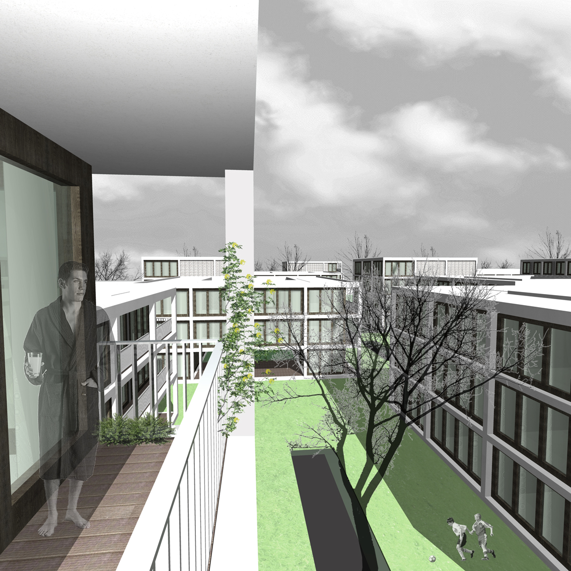 Europan8 Tilburg Atelier PUUUR Urban Courtyards woningbouw Burgerijpad