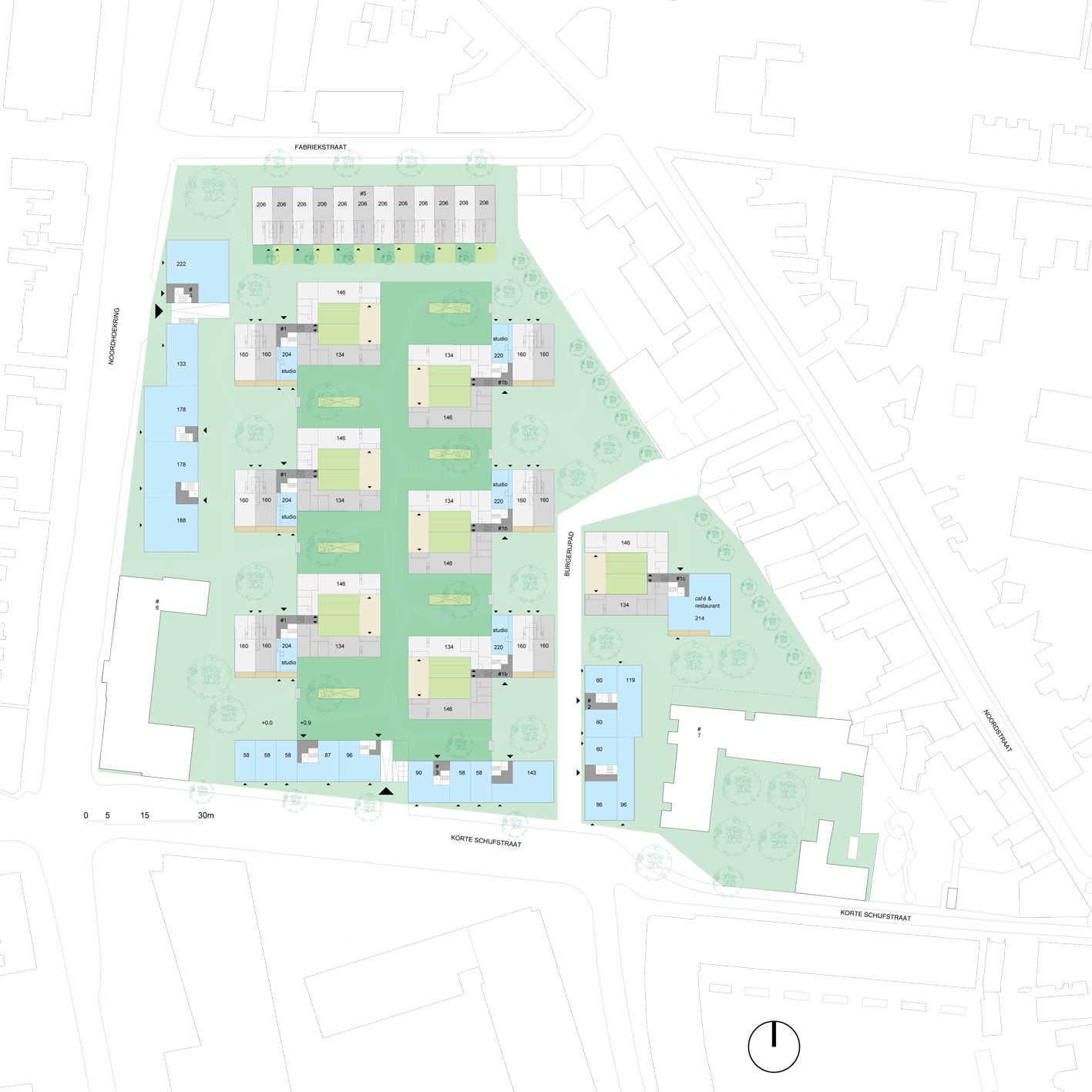 Europan8 Tilburg Atelier PUUUR Urban Courtyards woningbouw stedenbouwkundig plan Noordhoekring