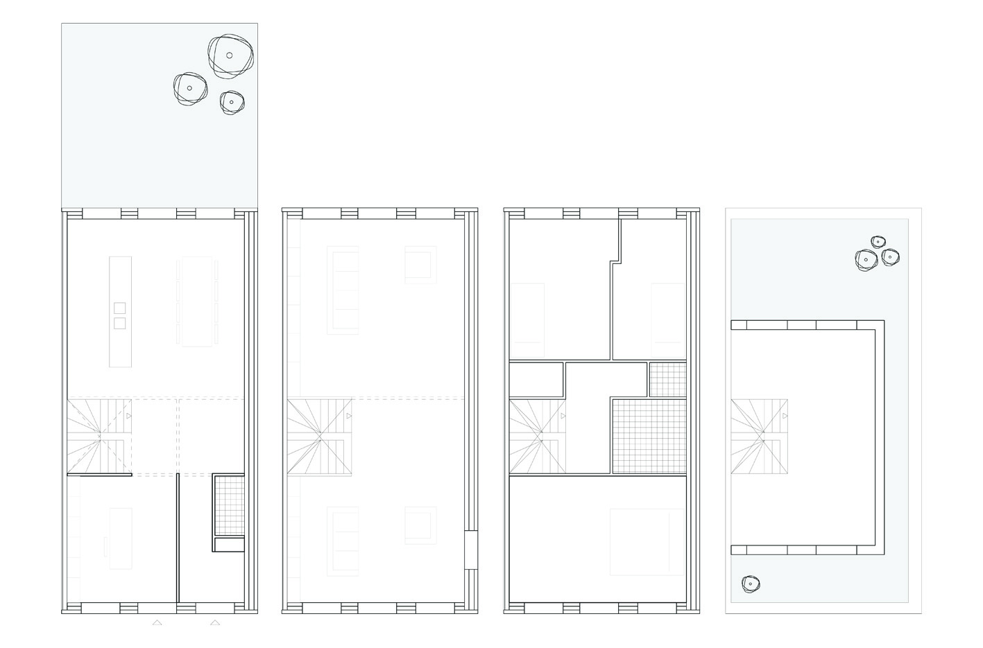 Kavel 9 van Tijenbuurt Getijenveld Atelier PUUUR zelfbouw particulier Opdrachtgeverschap Amsterdam West plattegronden