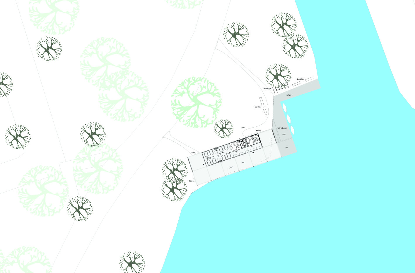 Theehuis Paviljoen plattegrond Schellingwouderbreek plas Amsterdam Noord