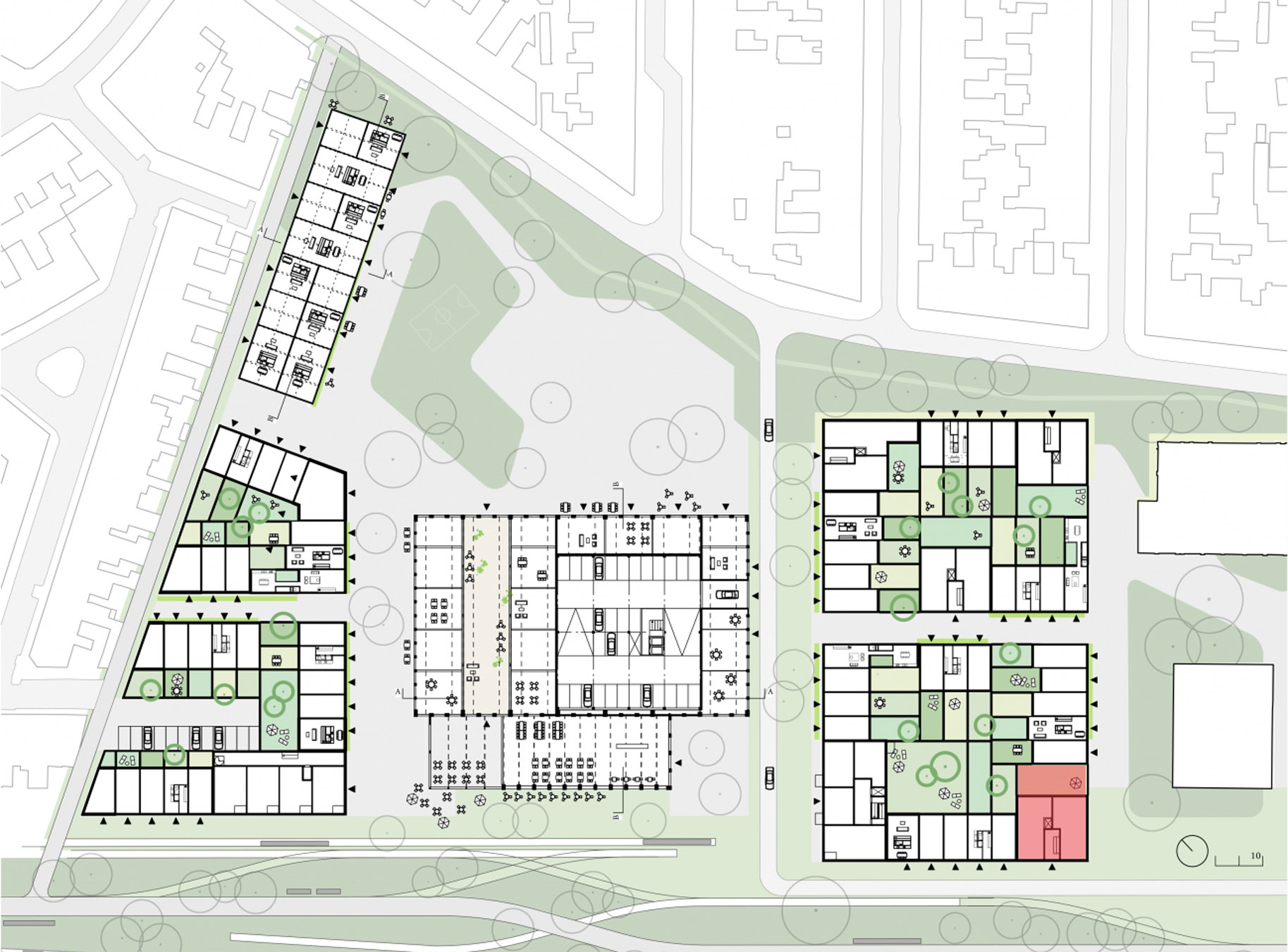 Wisselspoor plangebied tekening ninedots