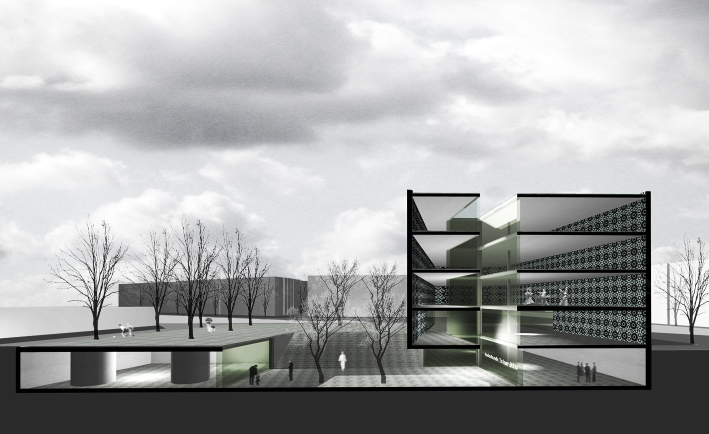 Nederlands Islamitisch Cultureel Instituut Amsterdam mr visserplein Atelier PUUUR prix de rome doorsnede